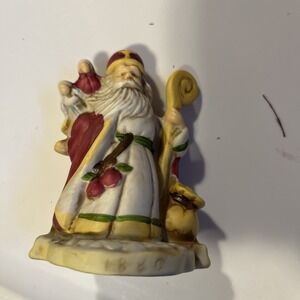 Santa Through The Years St. Nicholas 1880 Hand Painted Figurine 1990 Vintage